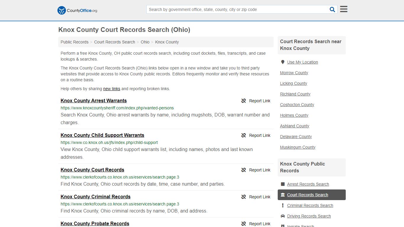 Knox County Court Records Search (Ohio) - County Office